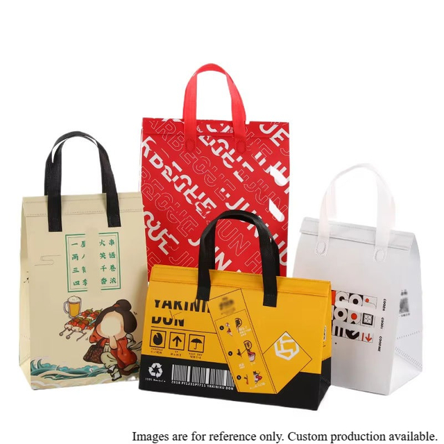 Customized Logo Disposable Insulated Bags OEM/ODM Insulated Lunch Delivery Food-Grade Non-Woven Fabric