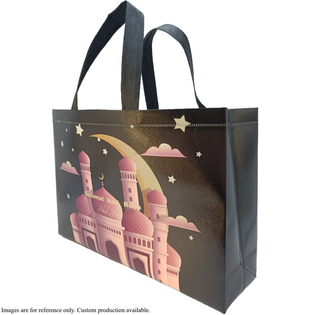 Custom Selamat Hari Raya Non-Woven Promotional Shopping Reusable Tote Bag