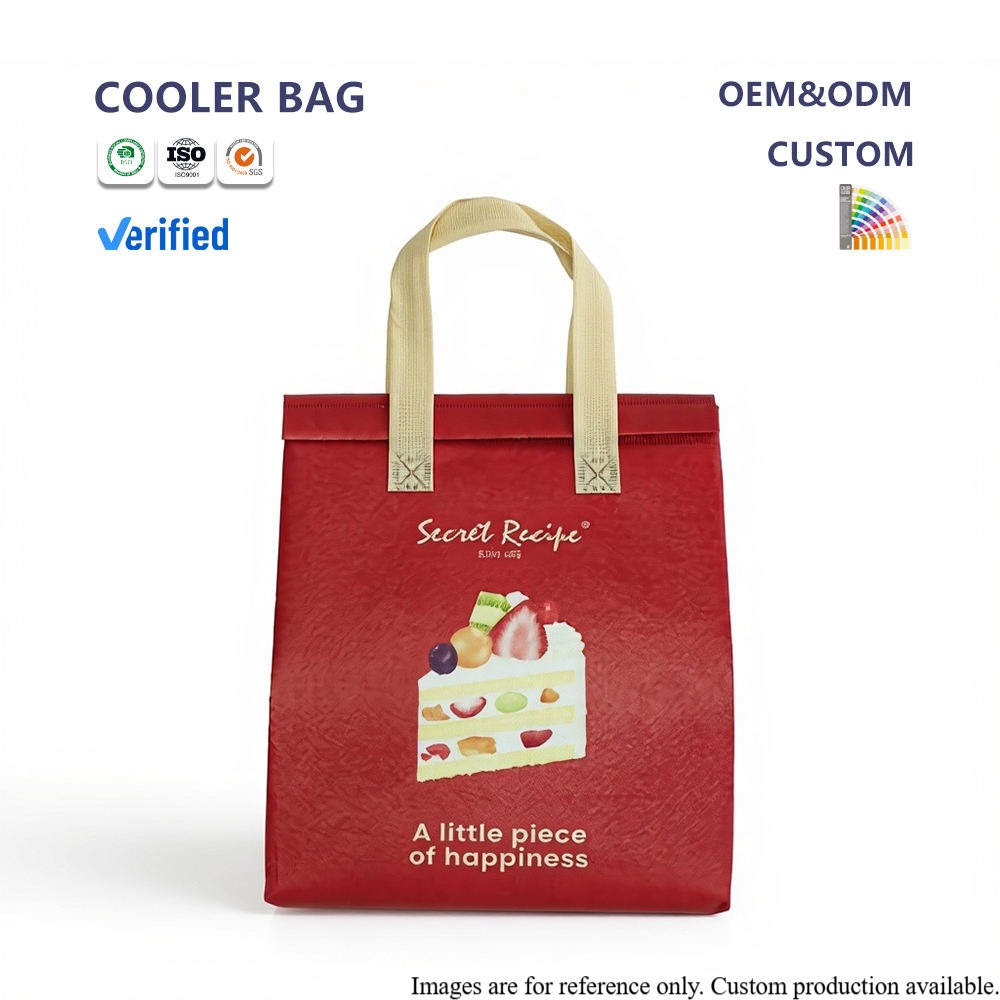 Aluminum-Foil Insulated Non-Woven Bag Waterproof Self-Sealing Foldable Design for Picnics and Travel