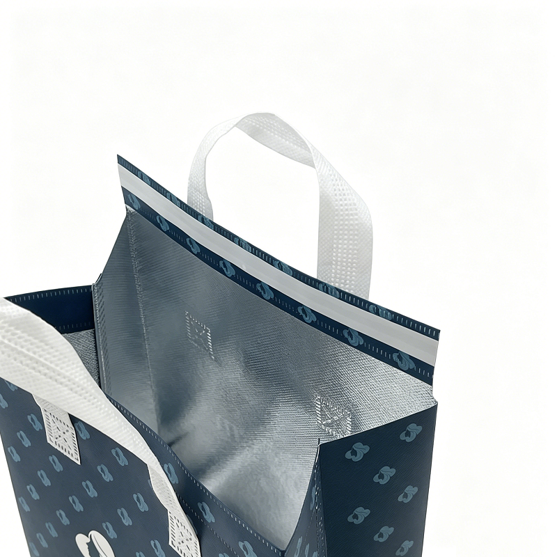 Premium Laminated Tote Bag with Black Trim & Customizable Logo Area