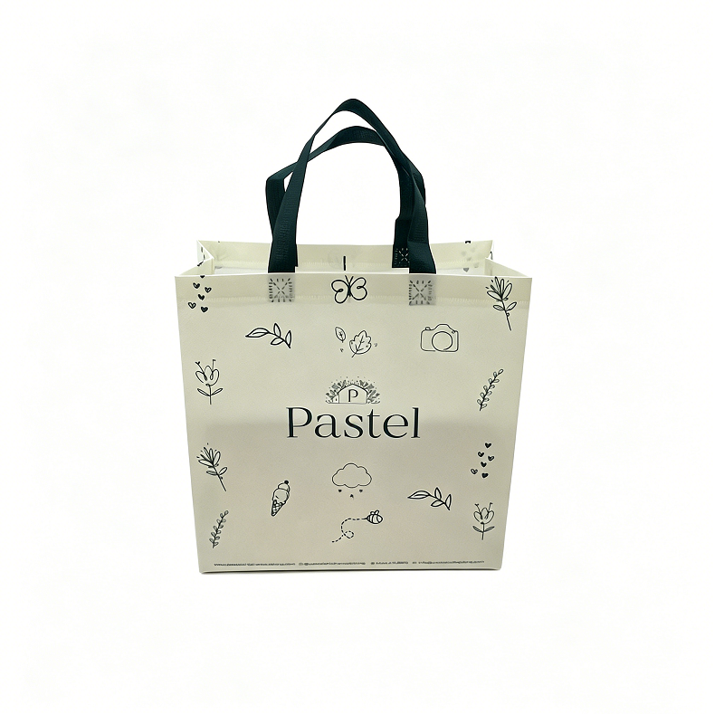 Custom Printed Non-Woven Tote Bag with Minimalist Botanical Design
