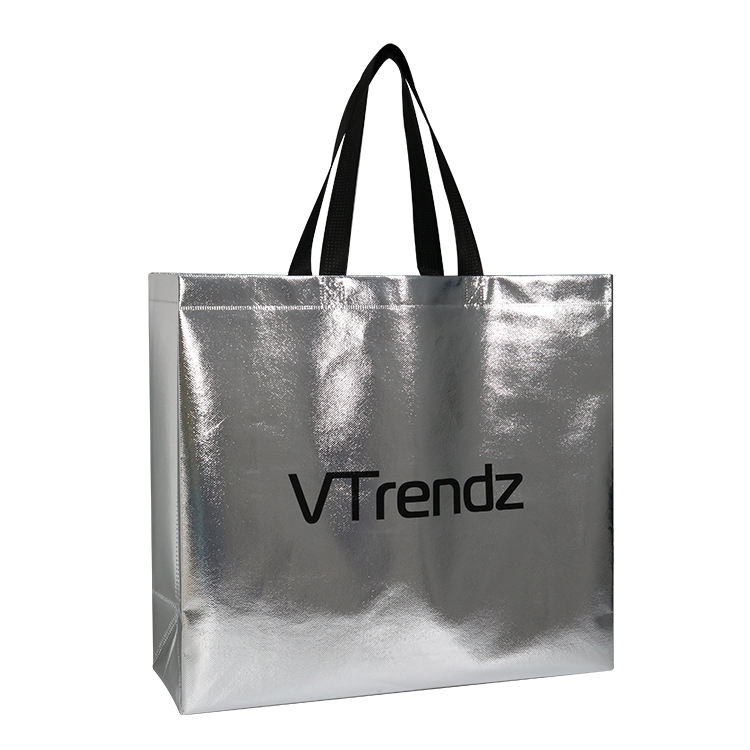 Advertising Eco-Friendly Reusable Laminated Non-Woven Fabric Tote Bags With Custom Printed Logos