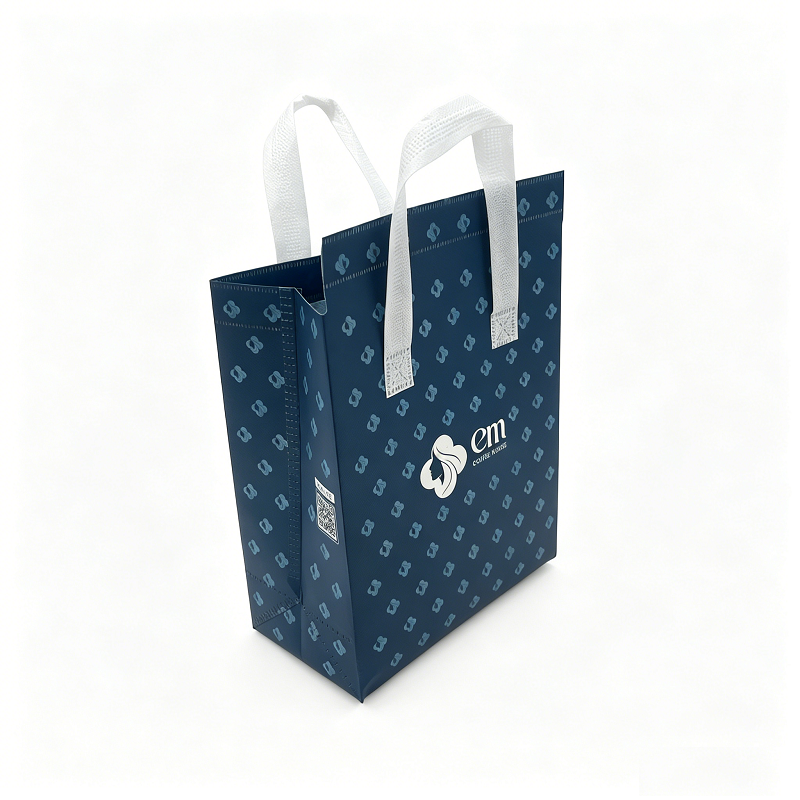 Premium Laminated Tote Bag with Black Trim & Customizable Logo Area