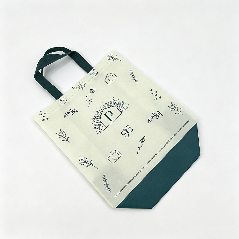 Custom Printed Non-Woven Tote Bag with Minimalist Botanical Design