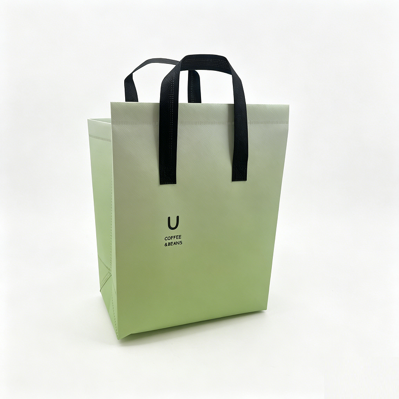 Eco-Chic Coffee Carry Tote in Pastel Gradient Green