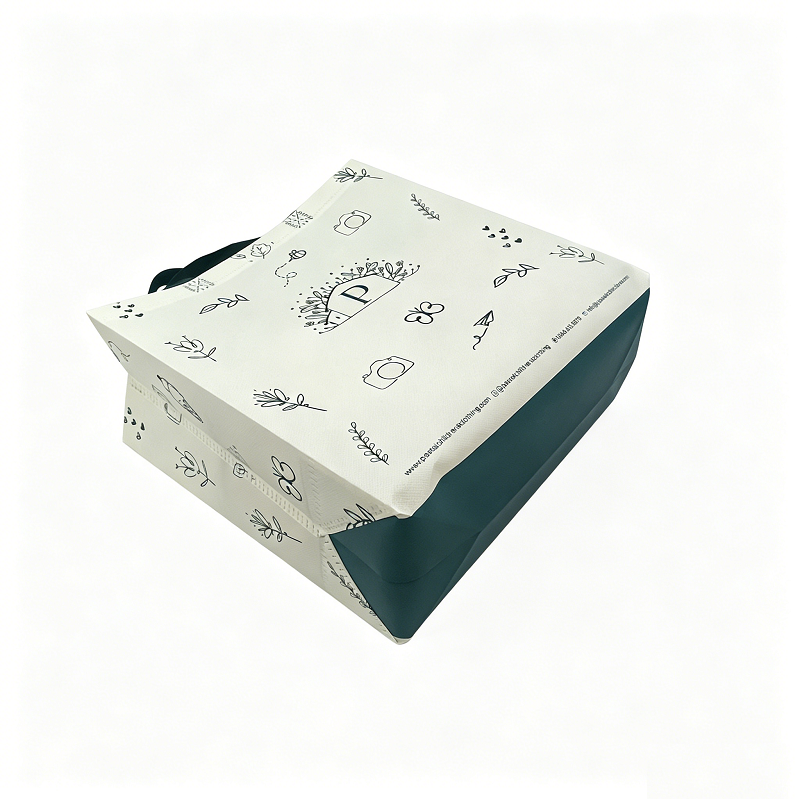 Custom Printed Non-Woven Tote Bag with Minimalist Botanical Design