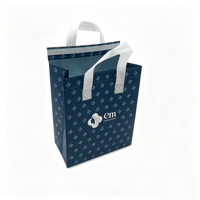 Premium Laminated Tote Bag with Black Trim & Customizable Logo Area
